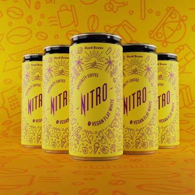 Hard Beans Nitro Flat White Káva s ovesným mlékem a dusíkem 5 x 200 ml – Zbozi.Blesk.cz
