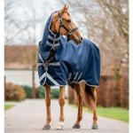 Horseware Výběhová deka Amigo 1200D s integrovaným krkem navy titanium grey & silver – Zboží Mobilmania