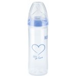 NUK NEW CLASSIC láhev LOVE PP 250ml,SI,V2,M modrá – Zboží Mobilmania