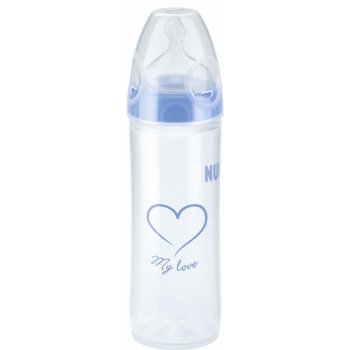 NUK NEW CLASSIC láhev LOVE PP 250ml,SI,V2,M modrá