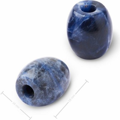 Korálek soudek z minerálu Sodalit s velkým průtahem pro Macramé 18x16 mm - 1 ks – Hledejceny.cz