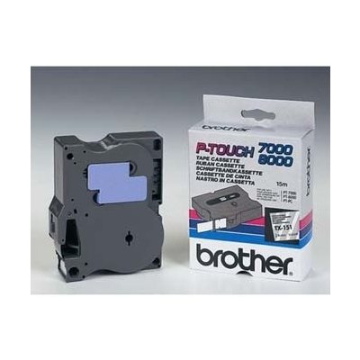 Páska do tiskárny štítků Brother, TX-151, 24mm, černý tisk/průsvitný podklad, O TX151 – Hledejceny.cz