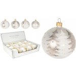 KOOPMAN Vánoční koule 80 mm třpytivý dekor stomcek mix 4 vzorů cena 1 ks – Zboží Dáma