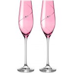 Diamante Sklenice na sekt Silhouette PINK 2 x 210 ml – Zboží Dáma