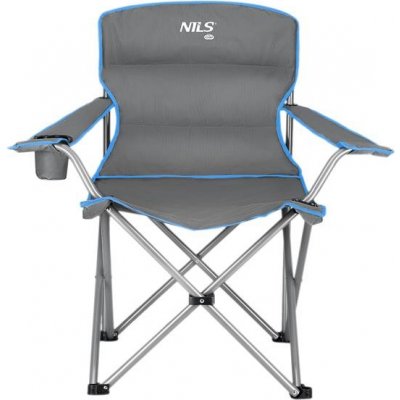 Skládací židle NILS Camp NC3079 šedá-modrá – Zboží Mobilmania