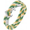 Náramek Šperky eshop barevný na ruku v zelené žluté a bílé barvě lesklá lodní kotva Z42.10