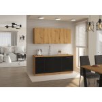 Kondela Horní skříňka, černý mat / dub artisan, Monro 50 GU-36 1F – Zboží Dáma