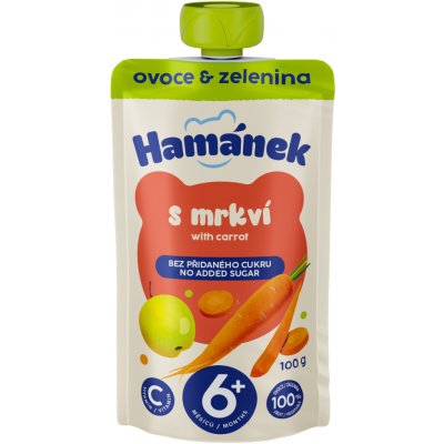 Hamánek kapsička Jablko s mrkví 100 g – Sleviste.cz