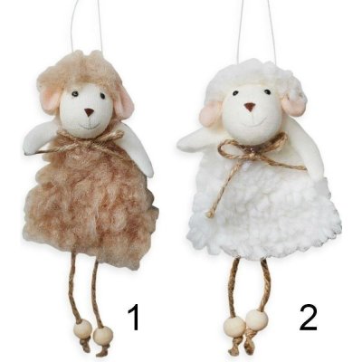 Ovečka závěs 15,5cm textil bílá/hnědá – Hledejceny.cz