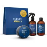 Steve's No Bull***t šampon na vlasy a vousy 250 ml + stylingový sprej s mořskou solí 250 ml + stylingová pasta 100 ml – Zbozi.Blesk.cz