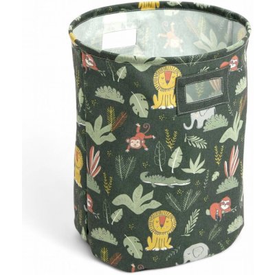 La Factory Kulatý koš THE KING OF THE JUNGLE 35 cm zelený – Sleviste.cz