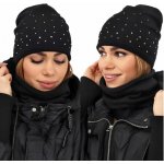 Fashionweek Dámský set čepice a šály čepice beanie trubkový šátek S2262 Černá – Hledejceny.cz