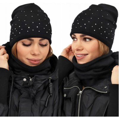 Fashionweek Dámský set čepice a šály čepice beanie trubkový šátek S2262 Černá – Hledejceny.cz