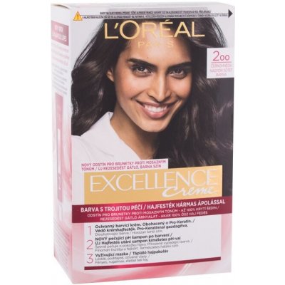 L'Oréal Paris Excellence Creme Triple Protection barva na vlasy 200 černohnědá 48 ml – Zboží Mobilmania