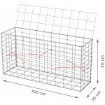 Gabionový koš s víkem: 100 x 30 x 50 cm - oko sítě 10x5cm – Sleviste.cz