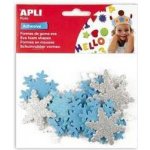 Pěnová guma "Eva sheets", vločky se třpytkami, samolepící, modré a šedé, APLI – Zboží Dáma