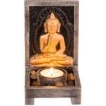 Dřevěný svícen na čajovou svíčku, Buddha – Zboží Mobilmania