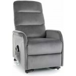 Signal Masážní křeslo Pravia Velvet šedá – Zboží Dáma