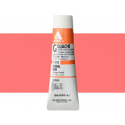 Holbein akrylová kvašová barva coral red 20 ml – Zboží Dáma