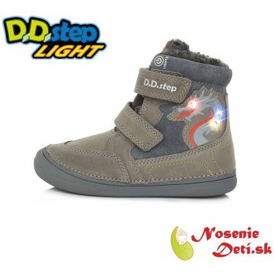 D.D.Step chlapecké zimní svítící blikající boty Drak 078-886B šedé