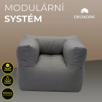 DEOKORK Zahradní textilní křeslo MODULTEX (šedo-hnědá) bez náplně – Hledejceny.cz