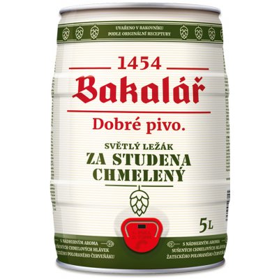 Bakalář ležák za studena chmelený 12° 5,2% 5 l (sud)