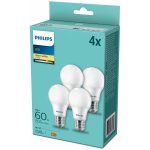 Philips 4PAK LED žárovka LED E27 A60 8W = 60W 806lm 2700K Teplá bílá PHIGREJ0205 – Hledejceny.cz
