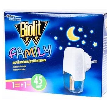 Biolit Family Elektrický odpařovač proti komárům náhradní náplň 45 nocí 27 ml