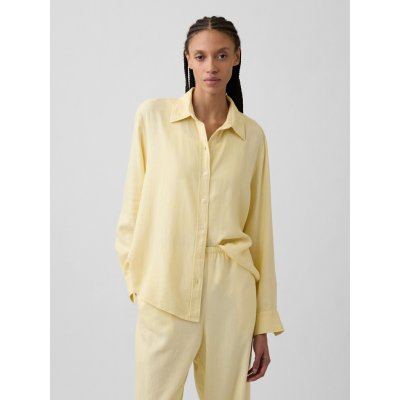 GAP Košile z lněné směsi Easy Shirt Žlutá – Zboží Mobilmania