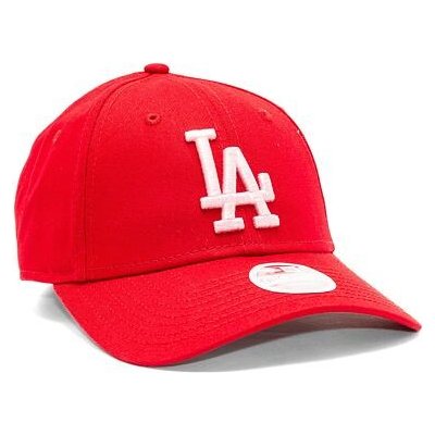 New Era 9FORTY Womens MLB League Essential Los Angeles Dodgers Scarlet / Wild Rose