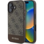 Guess Ochranný kryt na iPhone 16 - Guess, 4G Stripe Brown – Zboží Mobilmania
