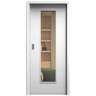 Sapeli Elegant Komfort M55 posuvné bílá perla 100 x 210 cm Planibel bronz – Hledejceny.cz