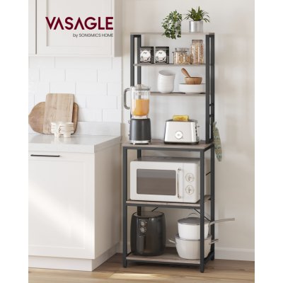 VASAGLE Kuchyňský regál 6 polic 60 x 167 x 40 cm světlé dřevo – Zboží Dáma