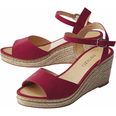 Esmara dámské sandály na klínku červená – Zboží Mobilmania