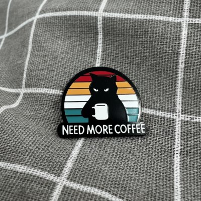 Pinarna Černá naštvaná kočka Need more coffee Potřebuji více kávy – Hledejceny.cz