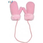 YO ! Zimní kojenecké rukavičky s kožíškem se šňůrkou sv. růžové/růžový – Zbozi.Blesk.cz