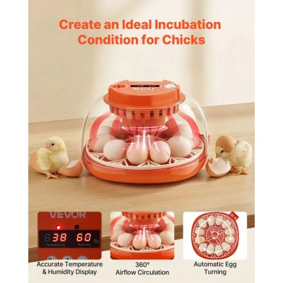 E-CrossStu GmbH​ Plně automatický inkubátor na 12 vajec VEVOX035EU červená – Hledejceny.cz