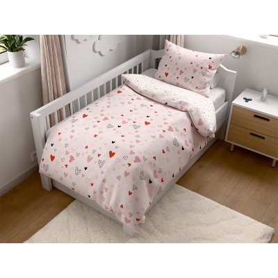 Textilomanie povlečení do postýlky Renforcé růžové 45 x 65 cm 90 x 140 cm – Zboží Dáma