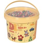 Hama Korálky dětské zažehlovací barevné set 10000ks v plastovém kbelíku midi – Sleviste.cz