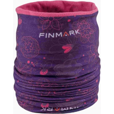 Finmark Children´s multifunctional scarf with fleece Fialová Růžová Bílá – Zbozi.Blesk.cz