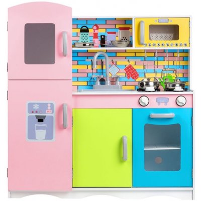 Eco Toys Eco Toys Dětská dřevěná kuchyňka s vybavením Multicolor – Zboží Mobilmania