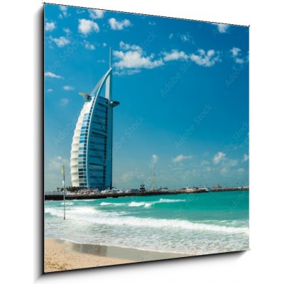 Skleněný obraz 1D - 50 x 50 cm - Burj Al Arab Hotel in Dubai, United Arab Emirates Hotel Burj Al Arab v Dubaji, Spojené arabské emiráty – Hledejceny.cz