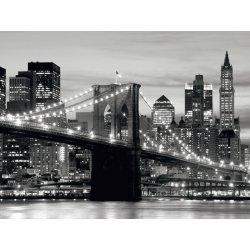 AG design FTS-0199 Papírová fototapeta Brooklyn bridge black rozměry 360 x 254 cm