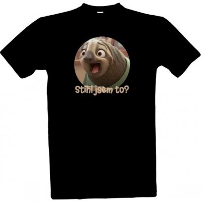 Tričko s potiskem Šťastný veselý lenochod pánské Zlatá