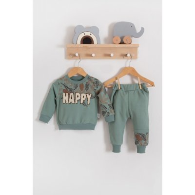 Tepláková souprava Happy zelená Dětské a kojenecké oblečení – Zboží Mobilmania