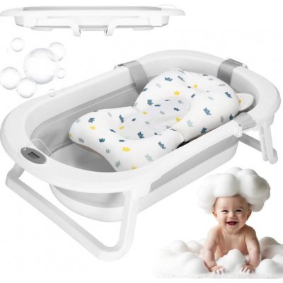 SPRINGOS Vanička pro miminko s teploměrem a podložka skládací 40L MIZZY šedá – Zboží Dáma