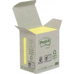 Samolepící bločky Post-it recyklované - 38 x 51 mm / žlutá / 6 x 100 lístků – Hledejceny.cz