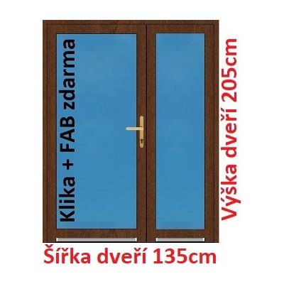 Soft Dvoukřídlé vchodové plastové 3/3 sklo bílá 135 x 205 cm – Hledejceny.cz