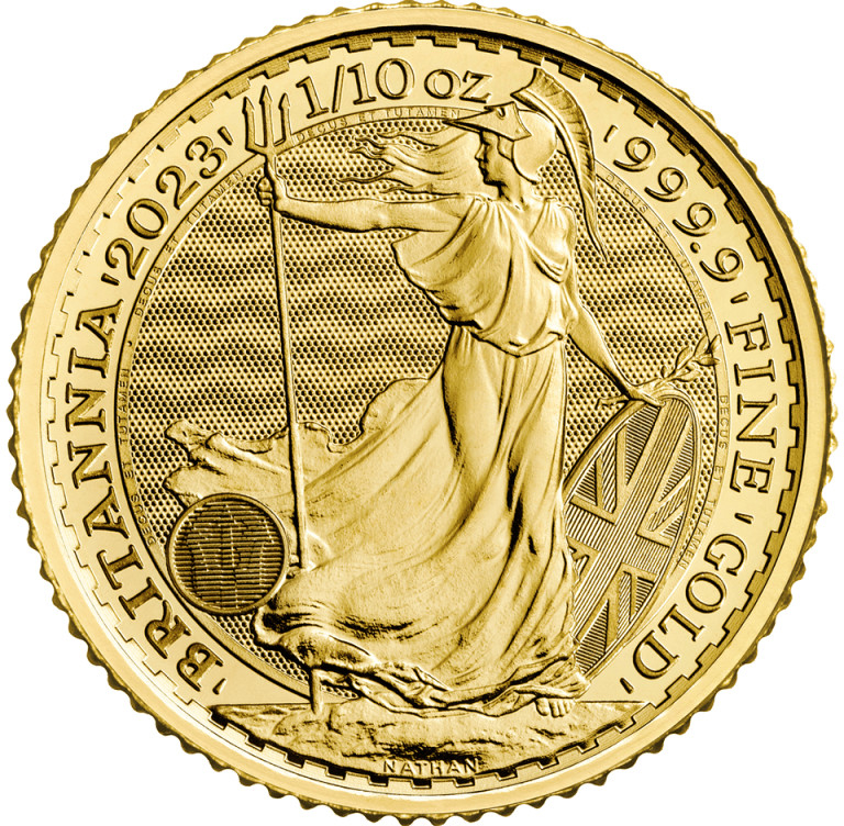 Royal Mint Zlatá mince Britannia Charles III 2023 1/10 oz