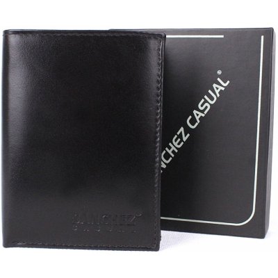 Černá pánská kožená peněženka SANCHEZ Casual no. 123 na výšku